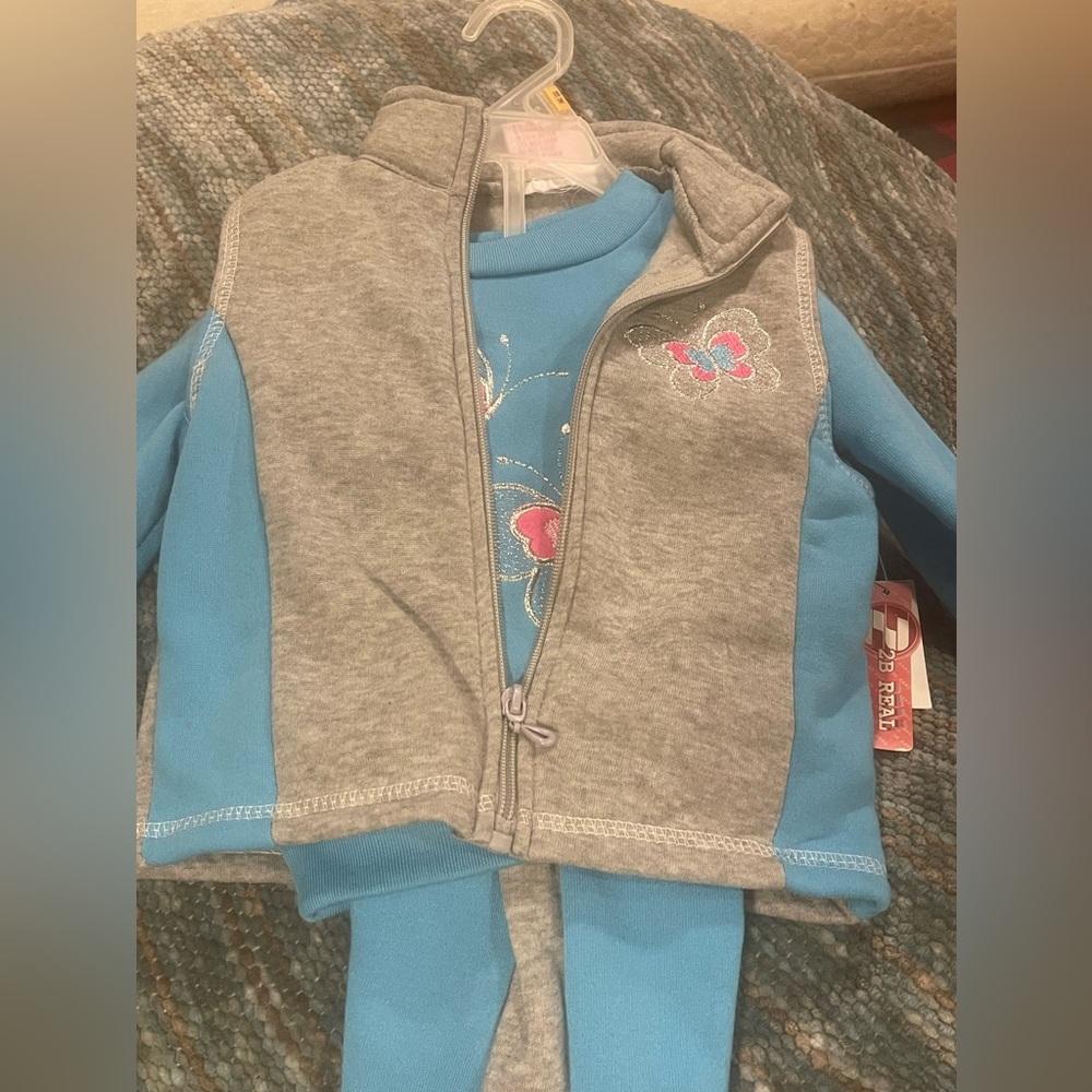 3 piece 24 month - Long Sleeve Sweatshirt, Vest & Pants Set.